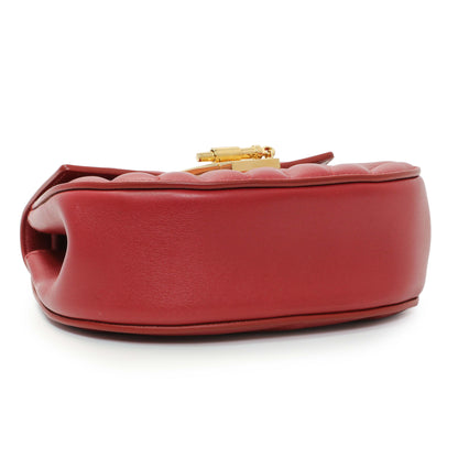 Exclusive Chloe Red Calfskin Quilted Mini Drew Bijou Shoulder Bag — Back View