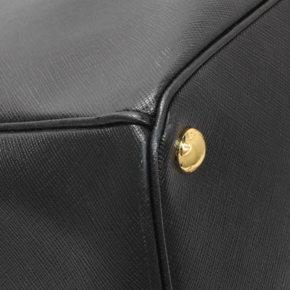 Exclusive Prada Black Saffiano Large Galleria Double Zip Tote — Top View