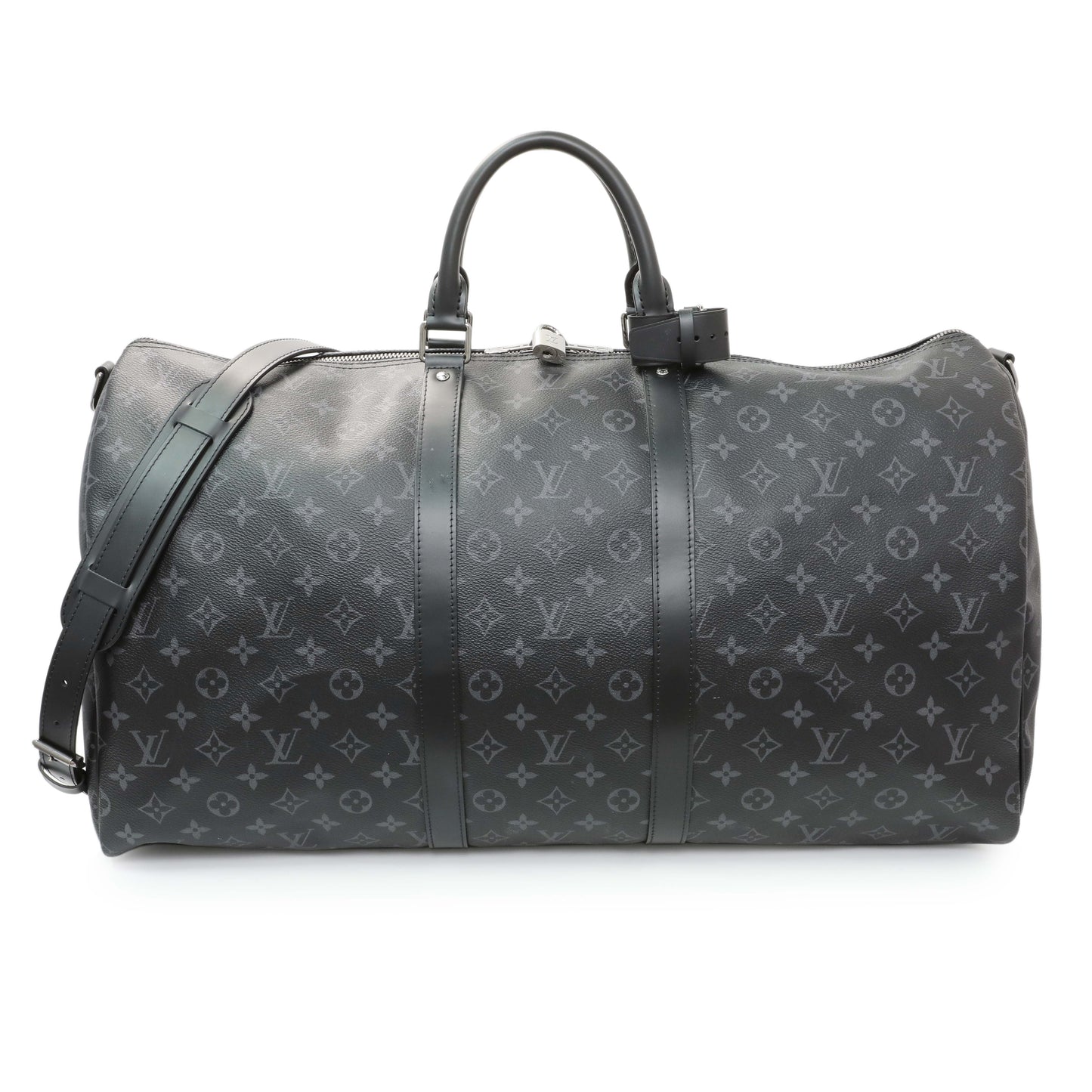 Exclusive Louis Vuitton Monogram Eclipse Keepall Bandouliere 55 — Front View