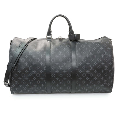 Exclusive Louis Vuitton Monogram Eclipse Keepall Bandouliere 55 — Front View