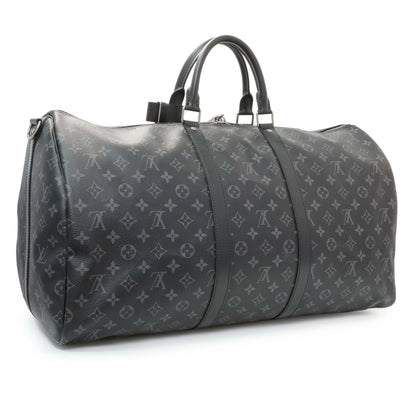 Exclusive Louis Vuitton Monogram Eclipse Keepall Bandouliere 55 — Side View