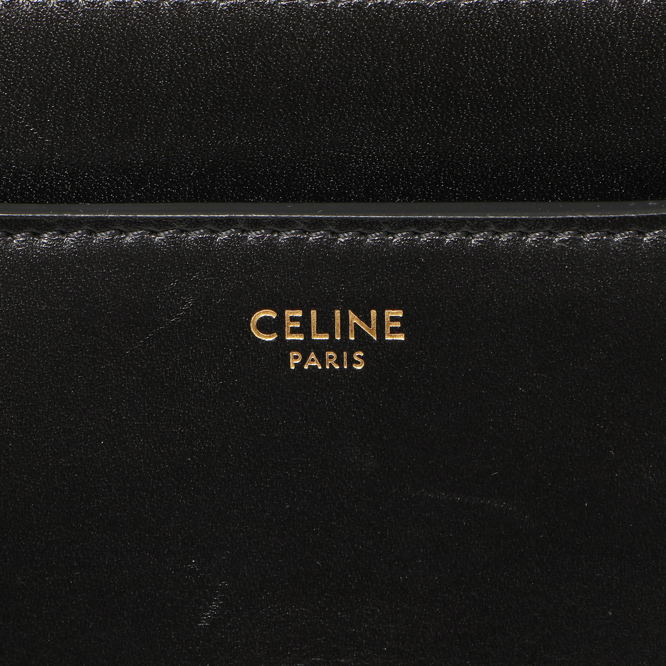 Exclusive Celine Black Calfskin Small 16 Top Handle Bag — Detail View