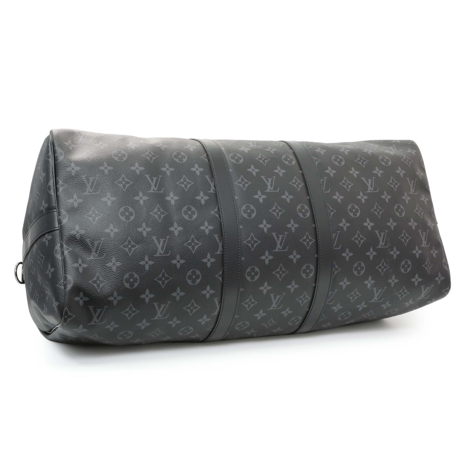 Exclusive Louis Vuitton Monogram Eclipse Keepall Bandouliere 55 — Back View
