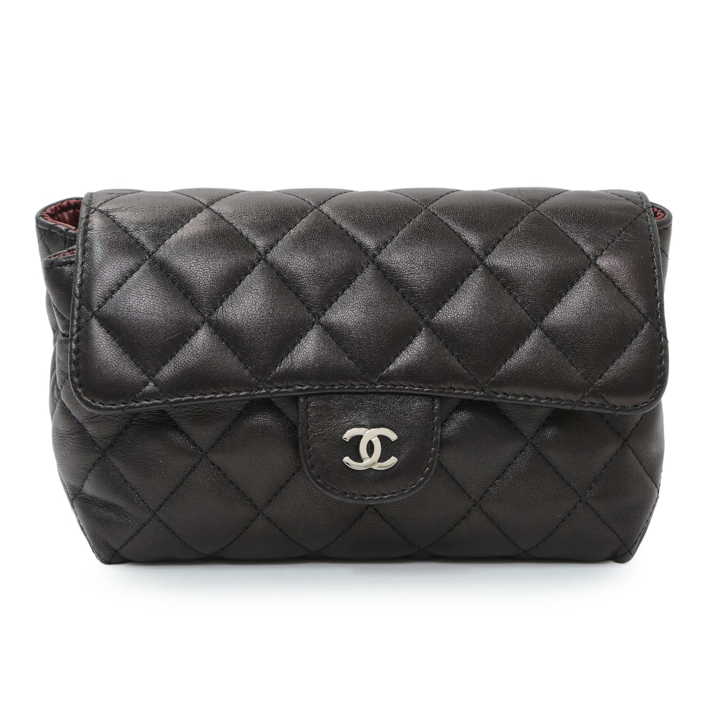 Exclusive Chanel Quilted Lambskin Flap Cosmetic Case — Front View