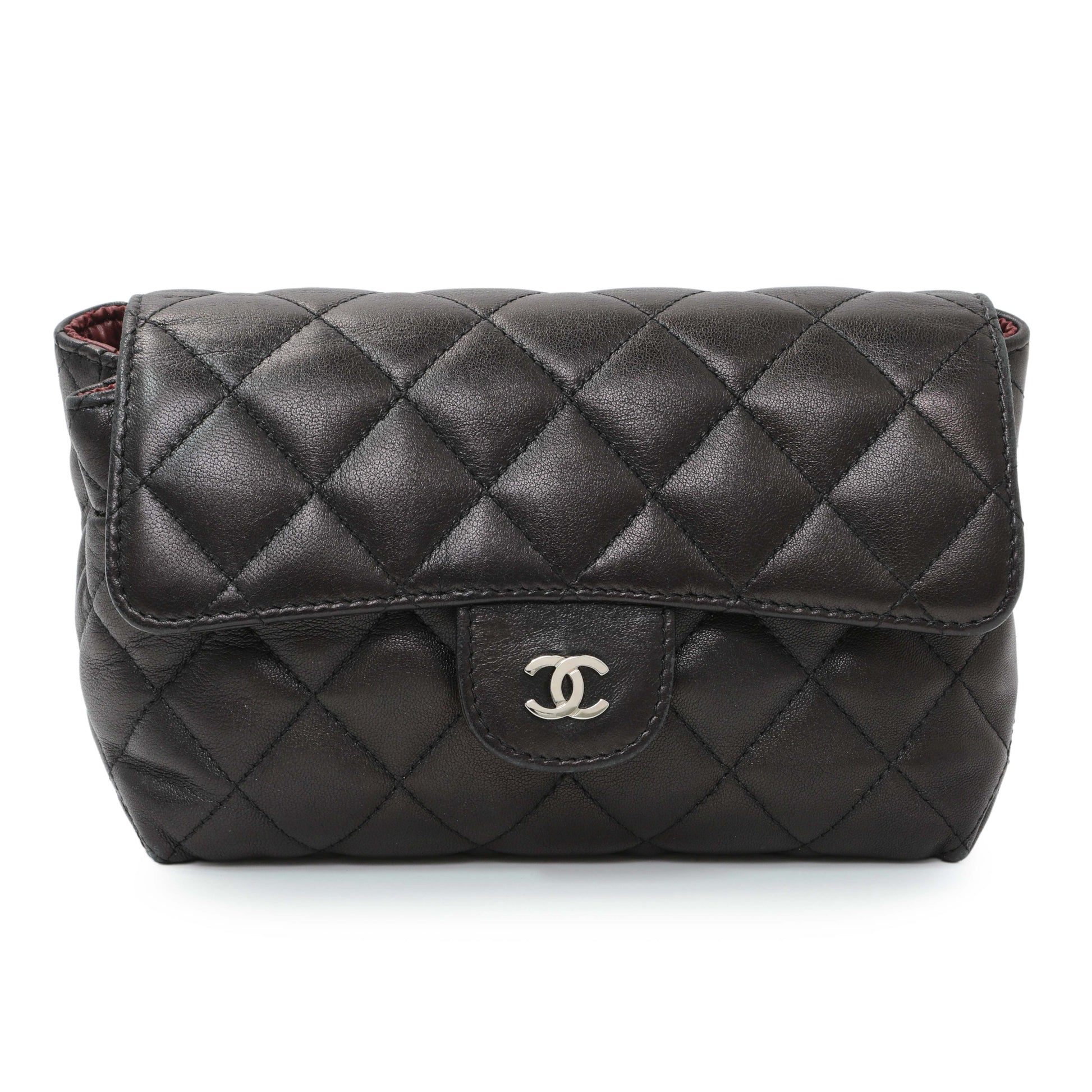 Exclusive Chanel Quilted Lambskin Flap Cosmetic Case — Front View