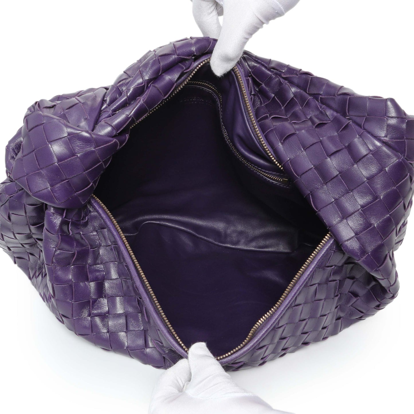 Exclusive Bottega Veneta Purple Large Jodie — Top View