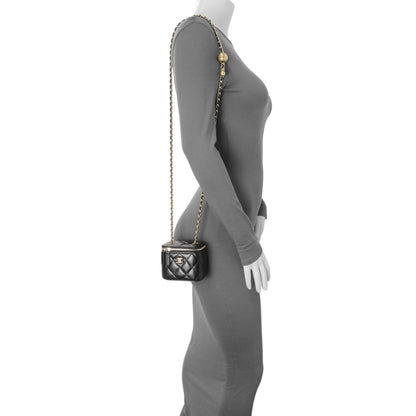 Exclusive Chanel Black Lambskin Mini Pearl Crush Vanity — Alternate View 7
