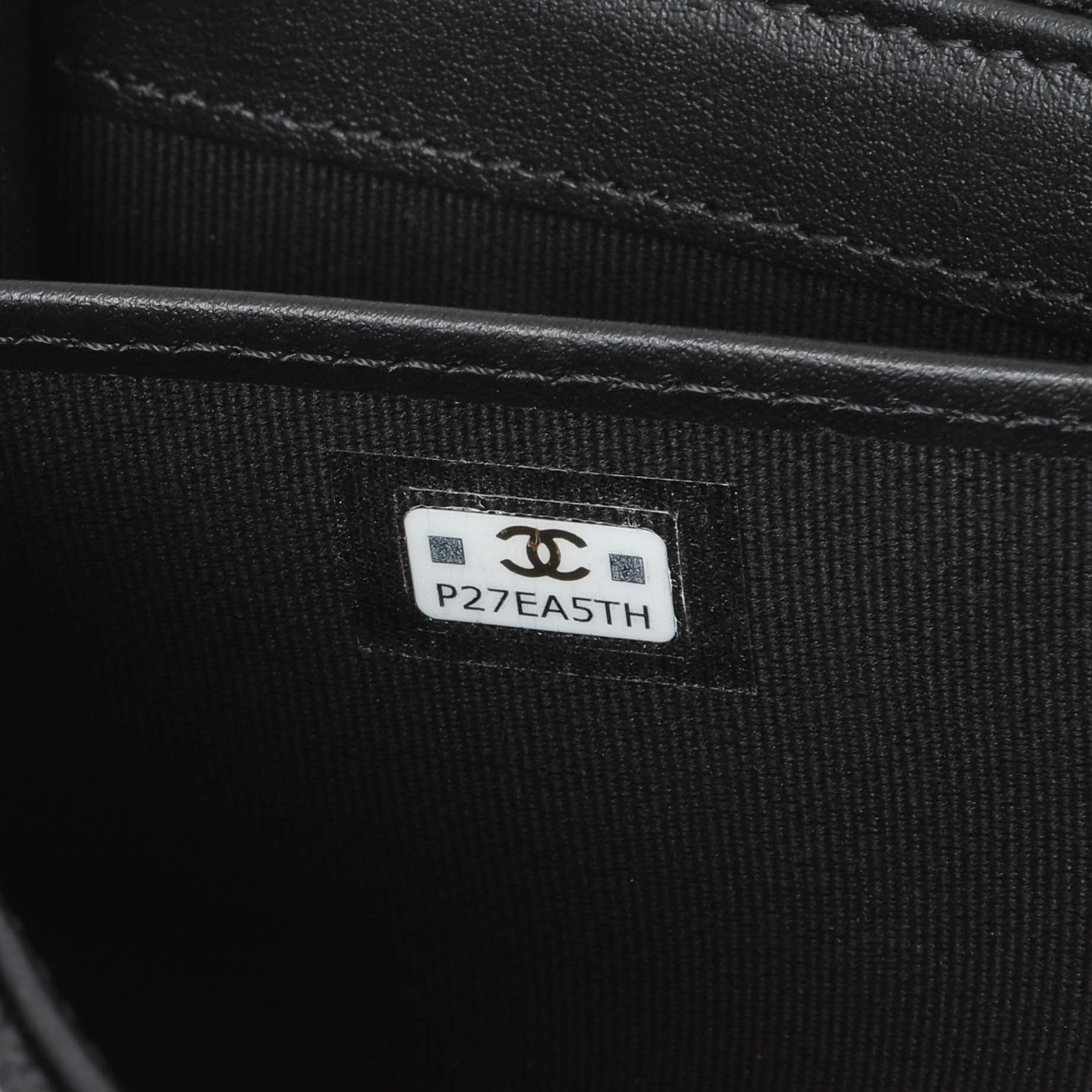 Exclusive Chanel Black Quilted Caviar Large Boy Gusset Flap Wallet — Alternate View 11