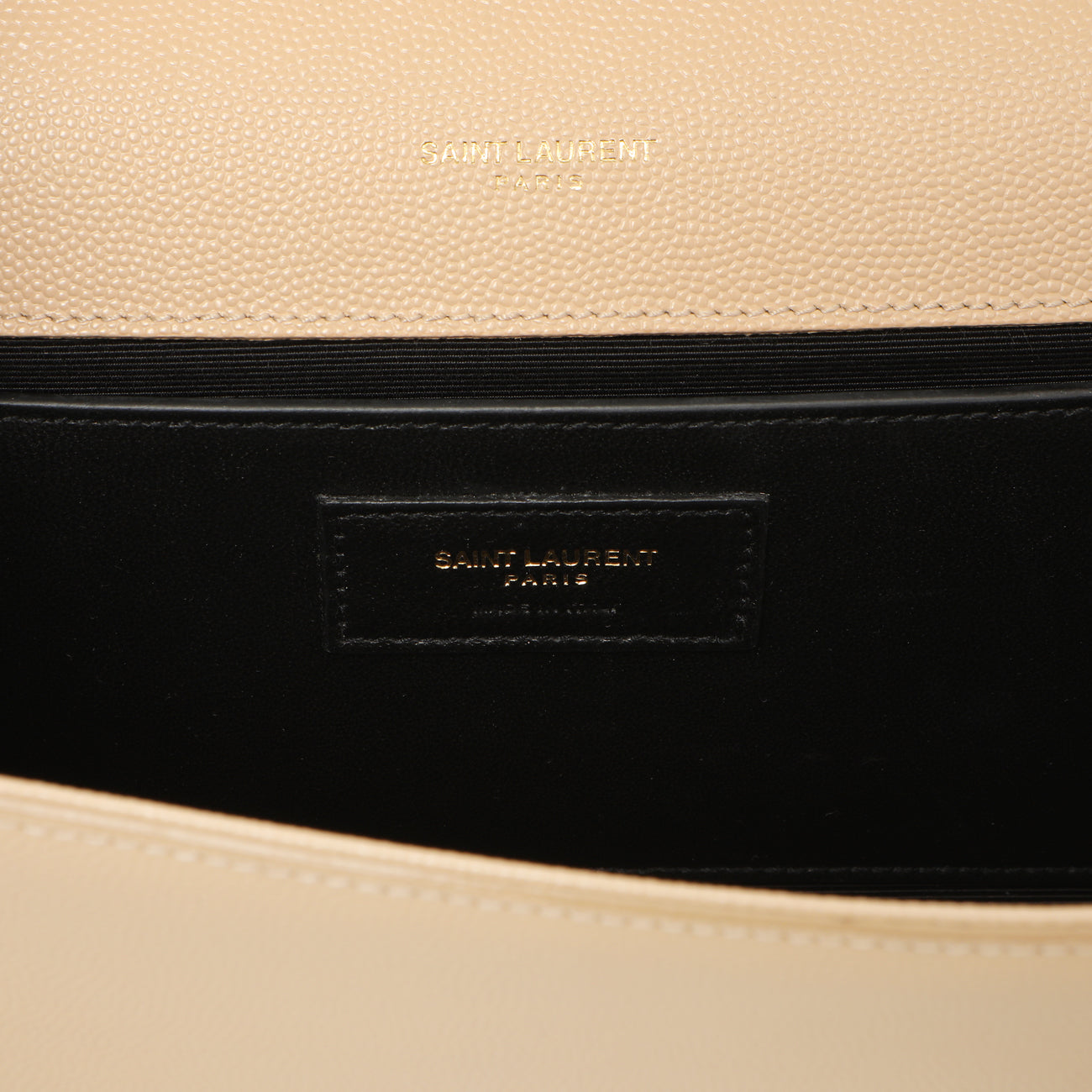 Exclusive Saint Laurent Beige Grain De Poudre Monogram Cassandre Clutch — Alternate View 9
