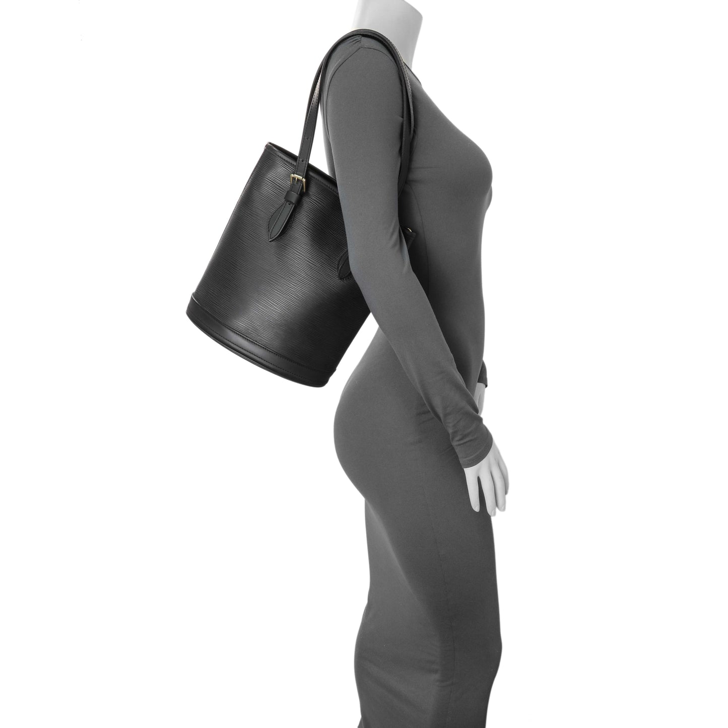 Exclusive Louis Vuitton Black Epi Petite Bucket — Alternate View 7