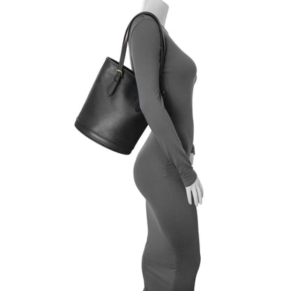 Exclusive Louis Vuitton Black Epi Petite Bucket — Alternate View 7