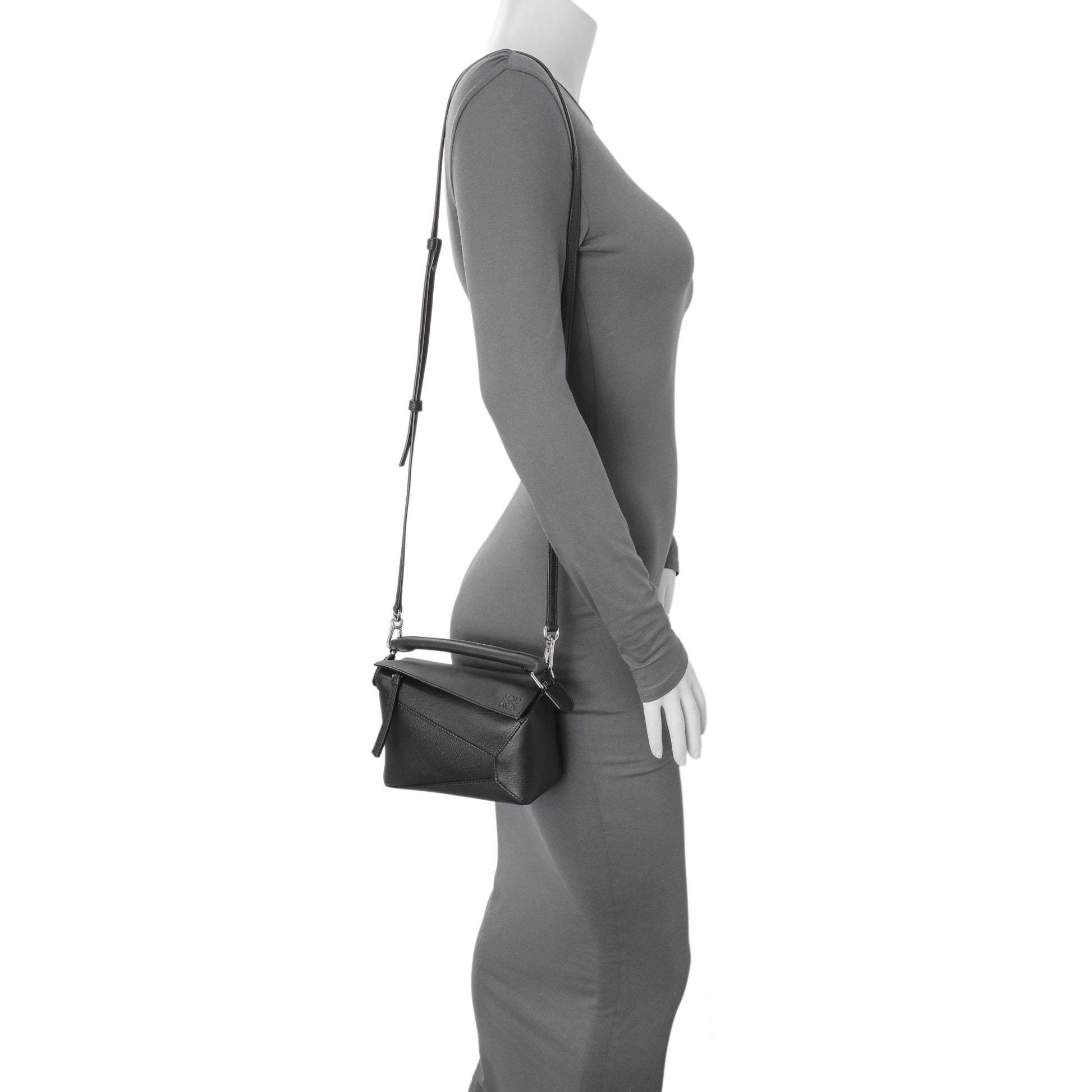 Exclusive Loewe Black Calfskin Mini Puzzle Bag — Alternate View 7
