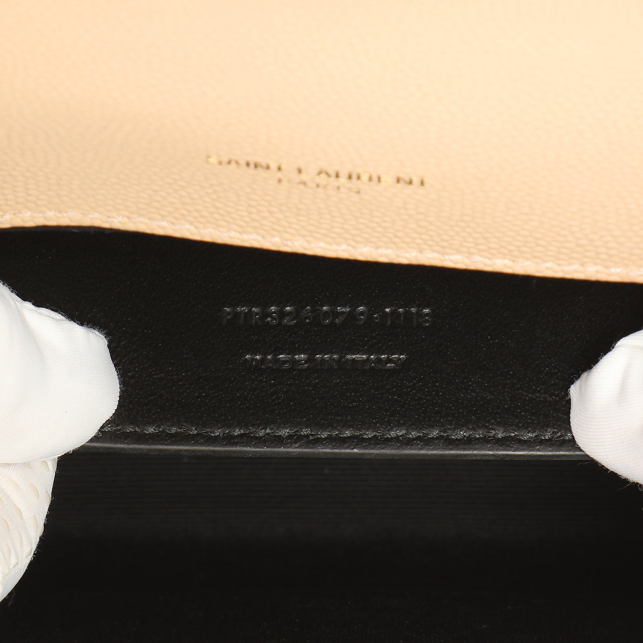 Exclusive Saint Laurent Beige Grain De Poudre Monogram Cassandre Clutch — Alternate View 10