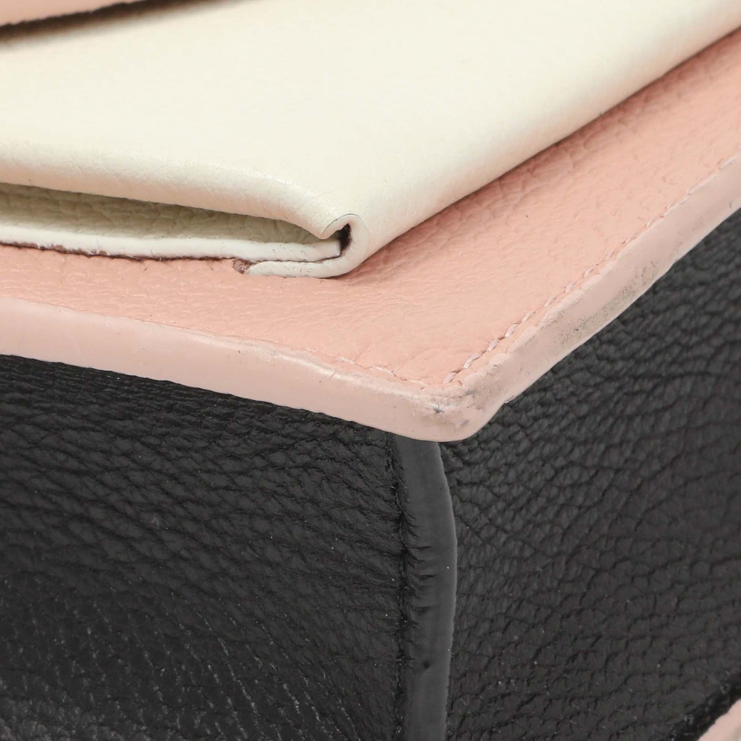 Exclusive Louis Vuitton Pink Calfskin Mylockme Chain Pochette — Top View