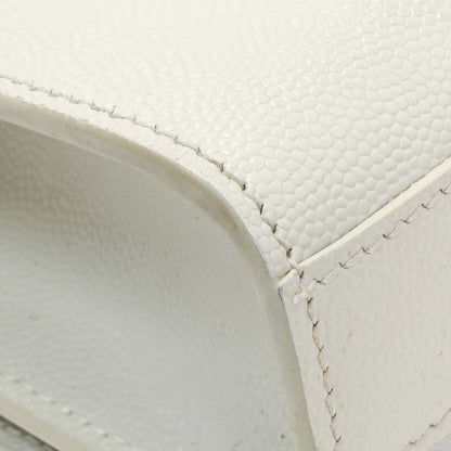 Exclusive Saint Laurent Crema Soft Grain De Poudre Small Classic Monogram Kate Tassel Satchel — Lifestyle View