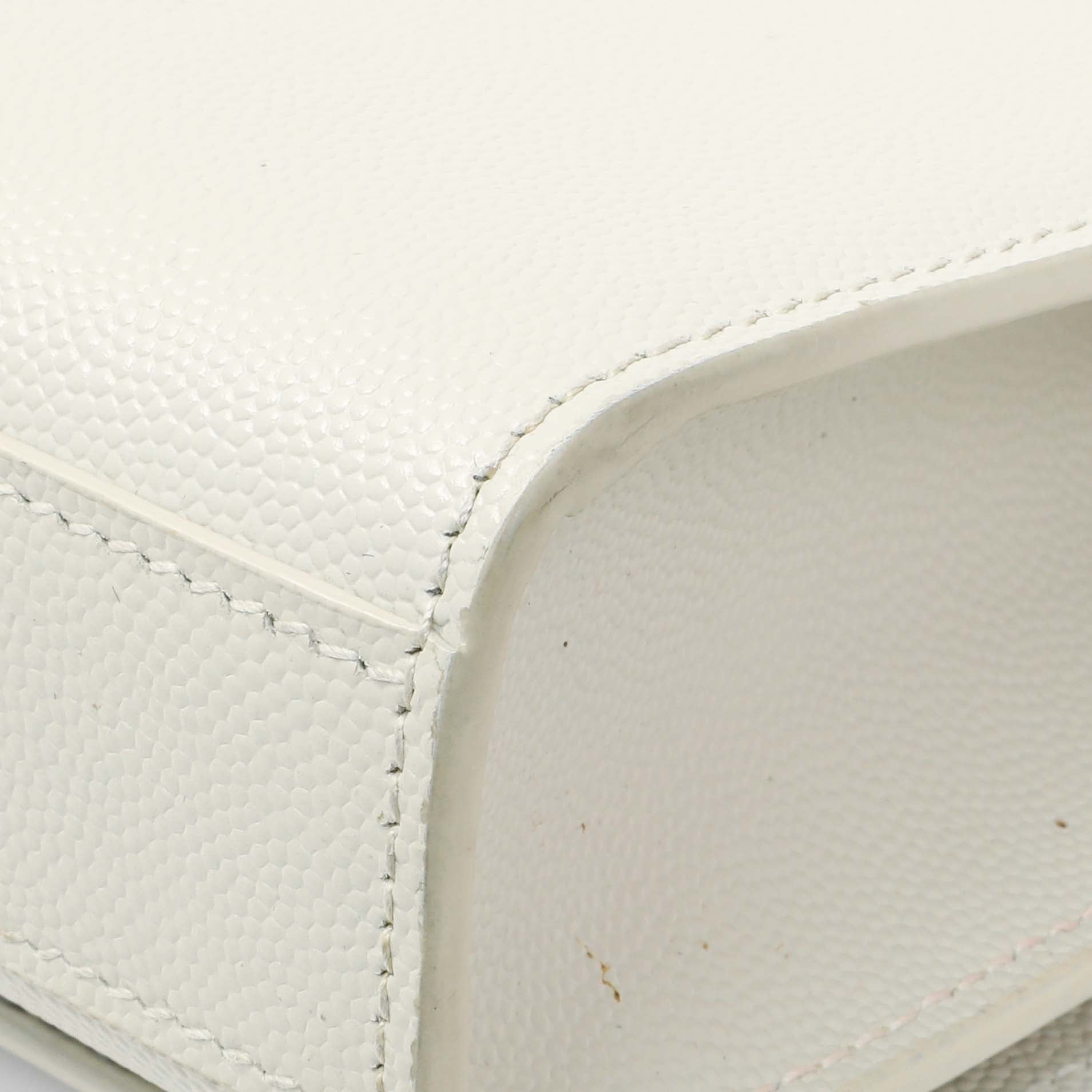 Exclusive Saint Laurent Crema Soft Grain De Poudre Small Classic Monogram Kate Tassel Satchel — Alternate View 7