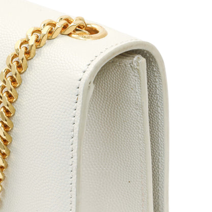 Exclusive Saint Laurent Crema Soft Grain De Poudre Small Classic Monogram Kate Tassel Satchel — Alternate View 11