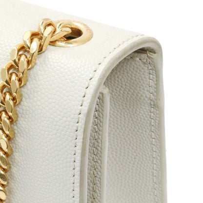 Exclusive Saint Laurent Crema Soft Grain De Poudre Small Classic Monogram Kate Tassel Satchel — Alternate View 12