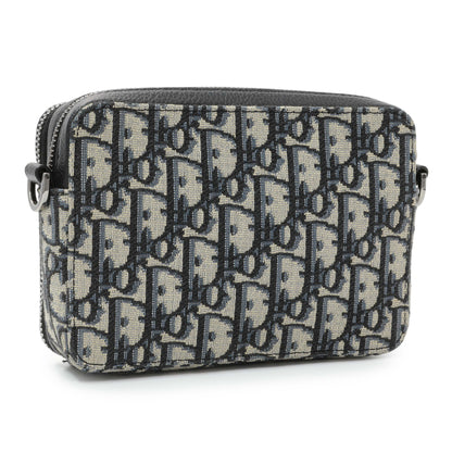 Exclusive Christian Dior Oblique Zipped Pouch with Strap — Side View