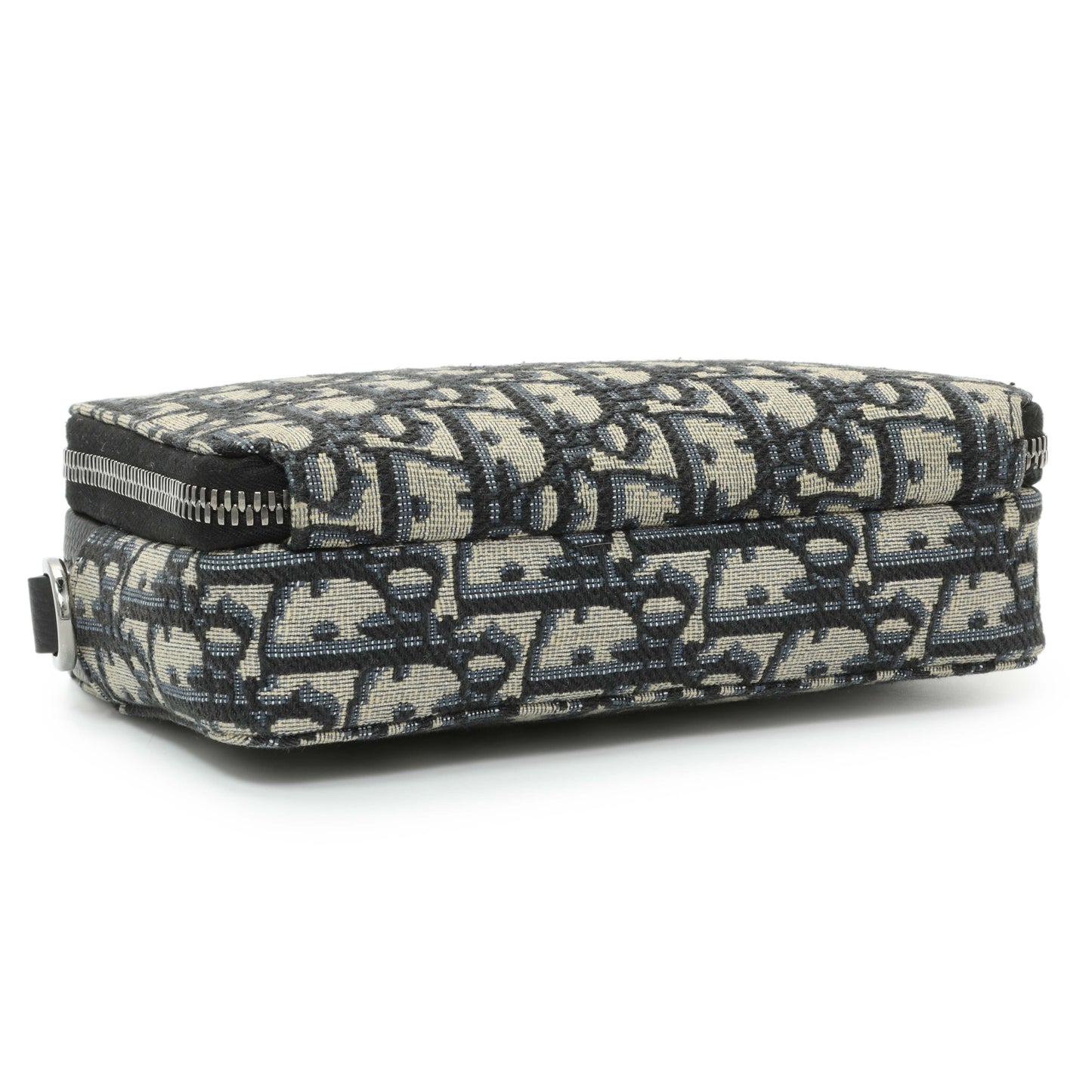 Exclusive Christian Dior Oblique Zipped Pouch with Strap — Back View