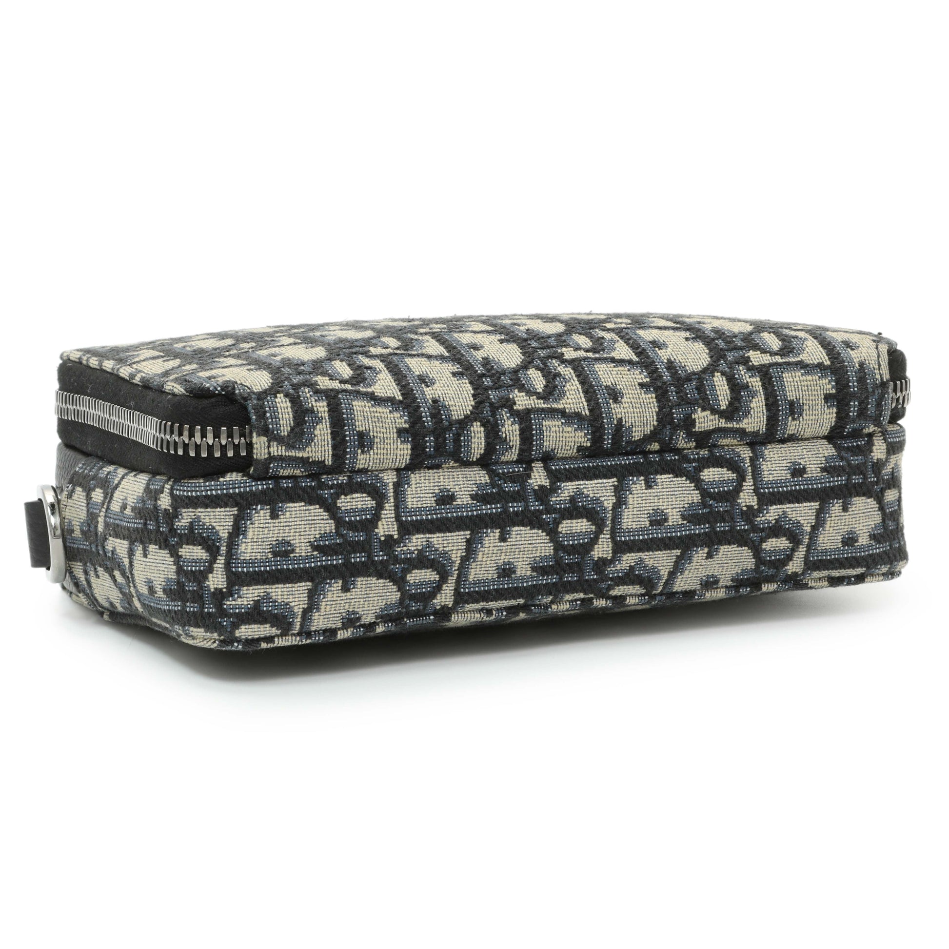 Exclusive Christian Dior Oblique Zipped Pouch with Strap — Back View