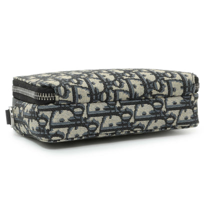 Exclusive Christian Dior Oblique Zipped Pouch with Strap — Back View