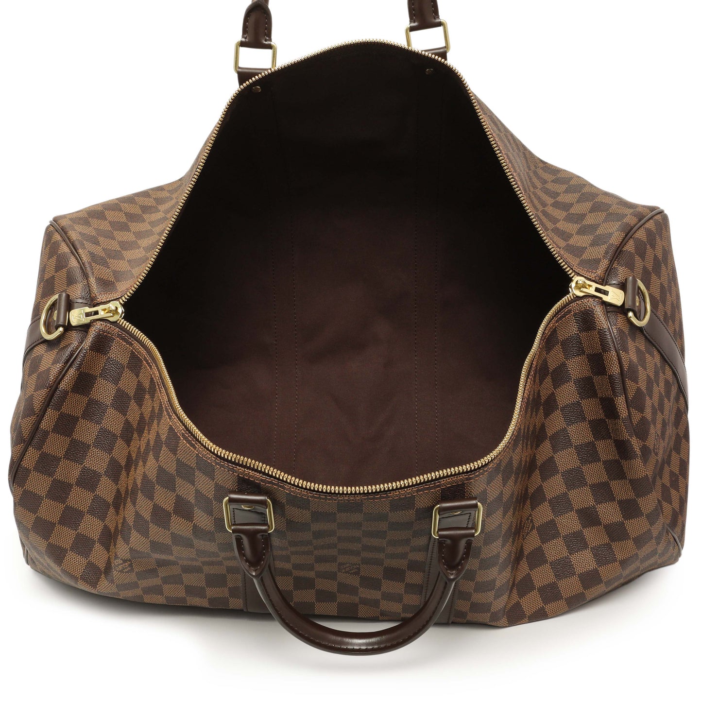 Exclusive Louis Vuitton Damier Ebene Keepall Bandouliere 55 — Alternate View 8