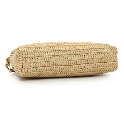 Exclusive Saint Laurent Raffia Gaby Shoulder Bag — Back View