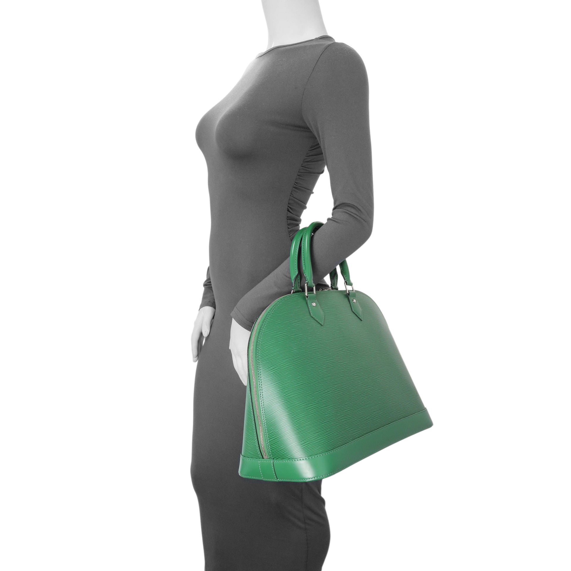Exclusive Louis Vuitton Green Epi Alma GM — Alternate View 12