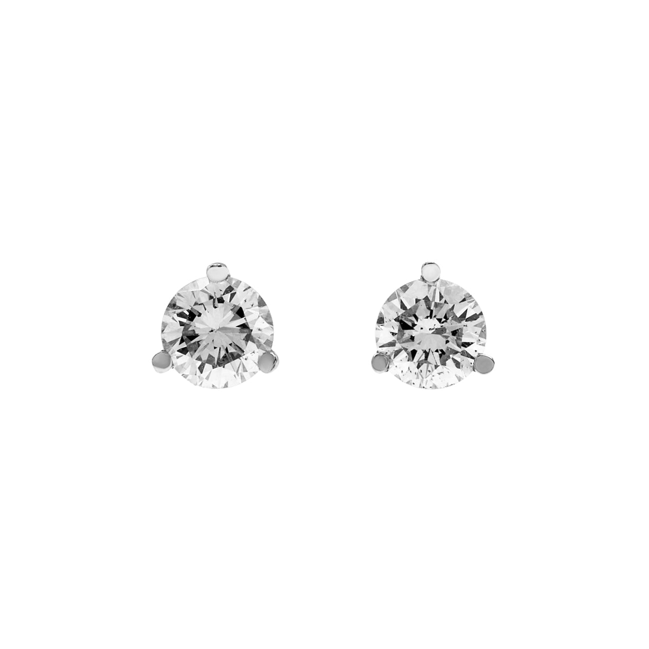 Exclusive 14K White Gold 0.52 Carat Diamond Stud Earrings — Front View