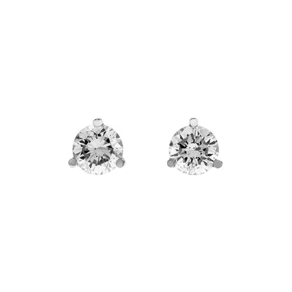 Exclusive 14K White Gold 0.52 Carat Diamond Stud Earrings — Front View