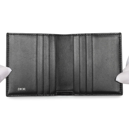 Exclusive Christian Dior Black Calfskin Perforated Oblique Vertical Card Holder — Top View