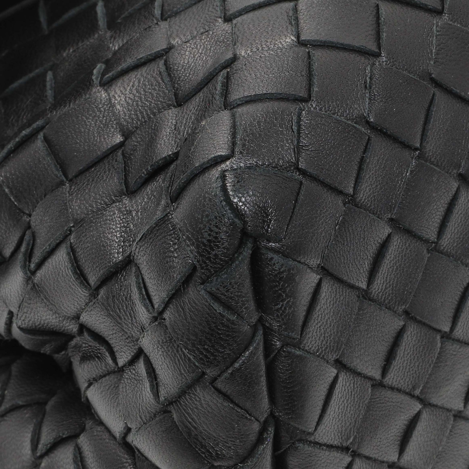 Exclusive Bottega Veneta Black Nappa Intrecciato Small Olimpia Shoulder Bag — Top View