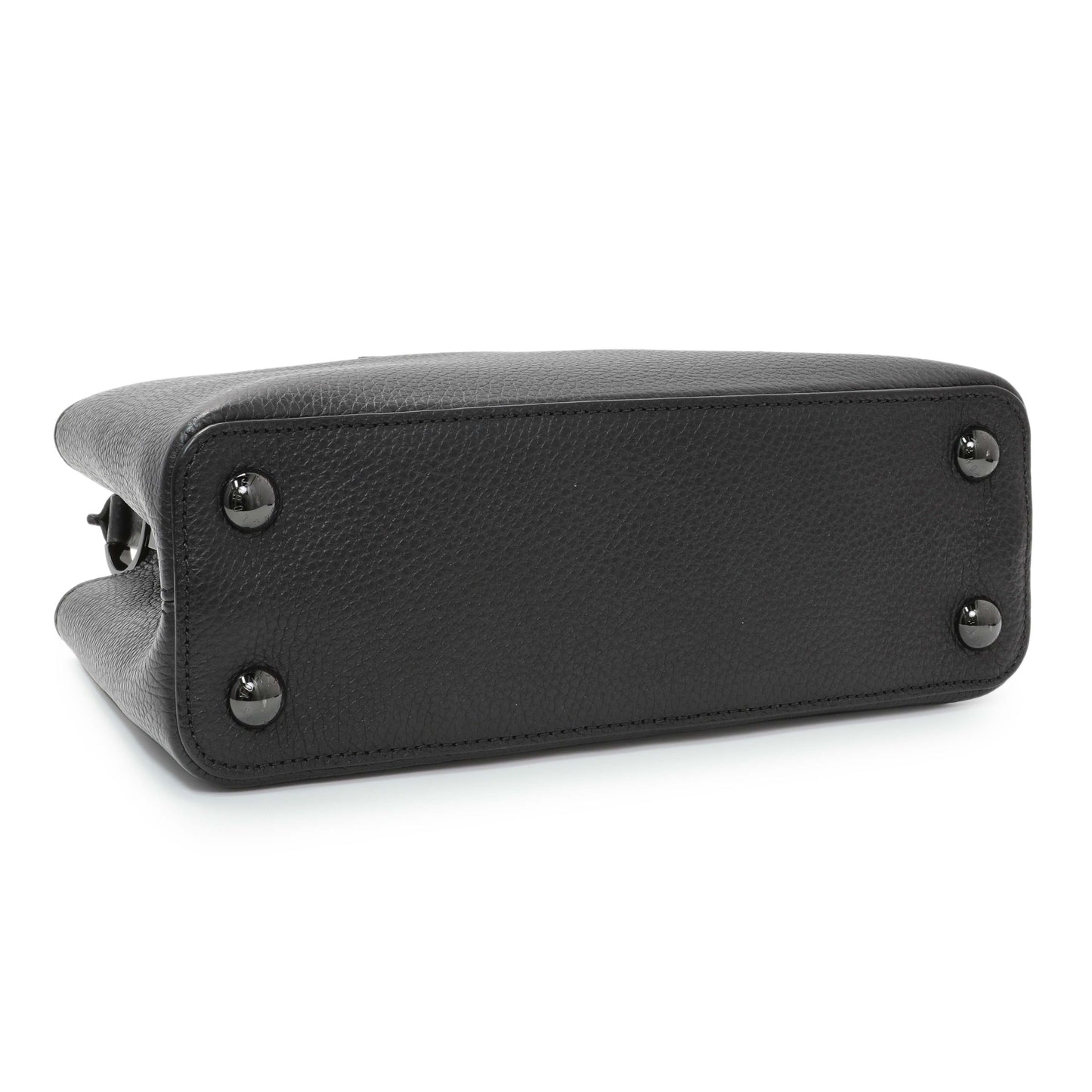 Exclusive Louis Vuitton Black Taurillon Capucines BB — Back View