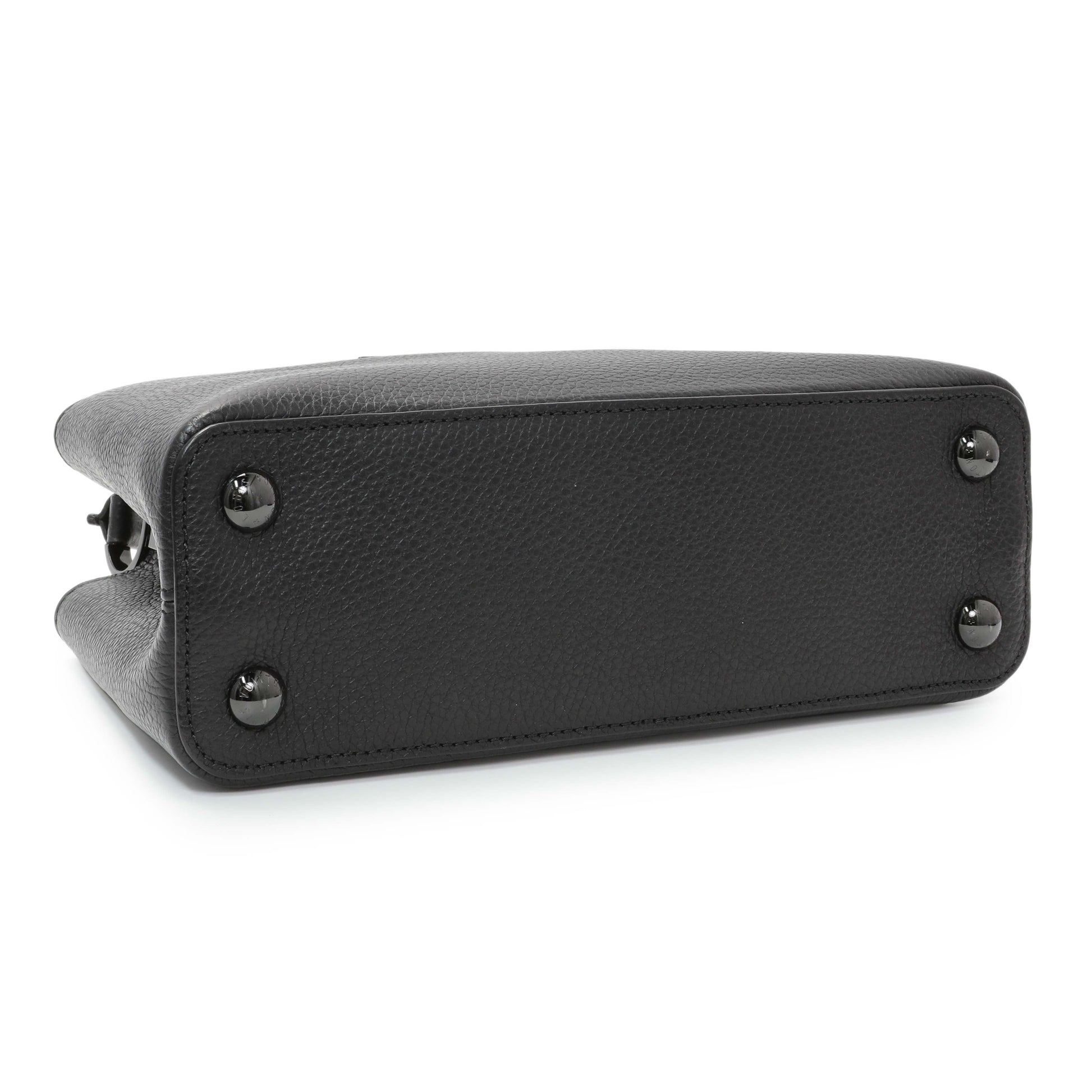Exclusive Louis Vuitton Black Taurillon Capucines BB — Back View