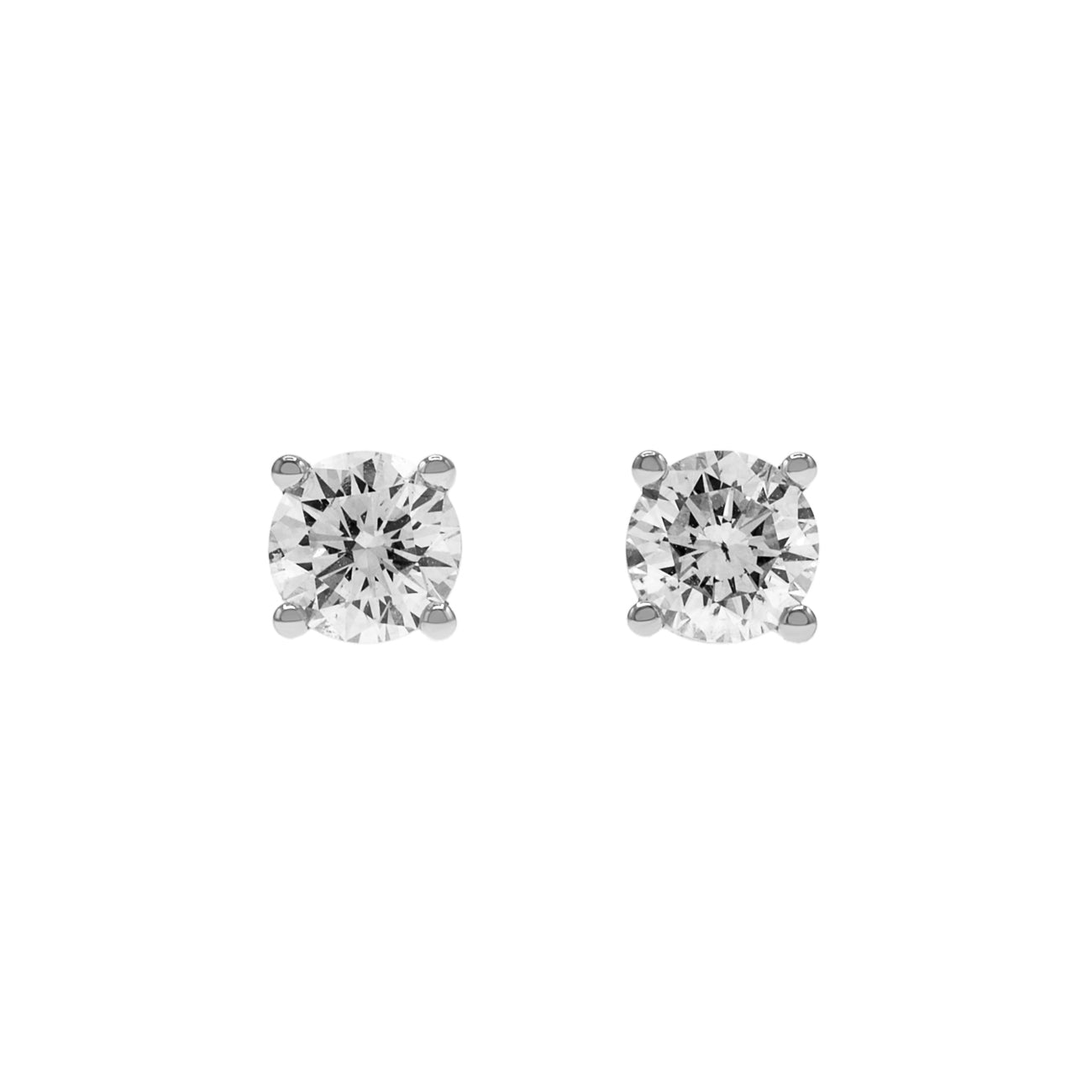 Exclusive 18K White Gold 0.64 Carat Diamond Stud Earrings — Front View
