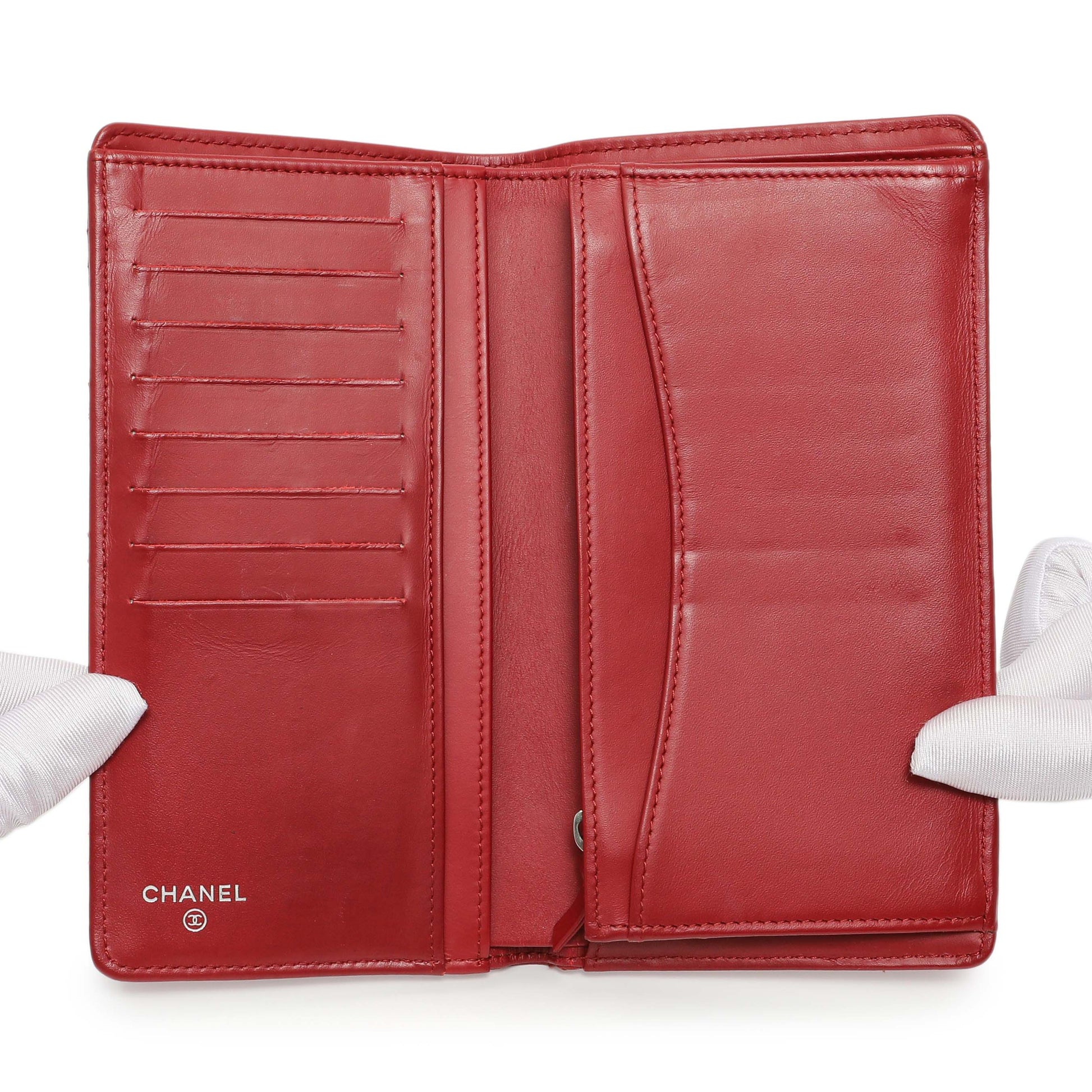 Exclusive Chanel Red Quilted Caviar Yen Wallet — Alternate View 12