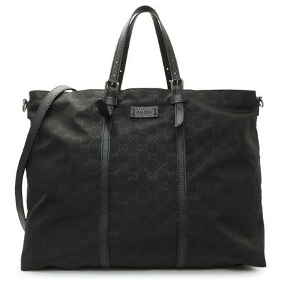 Exclusive Gucci Black Nylon Monogram Tote — Front View