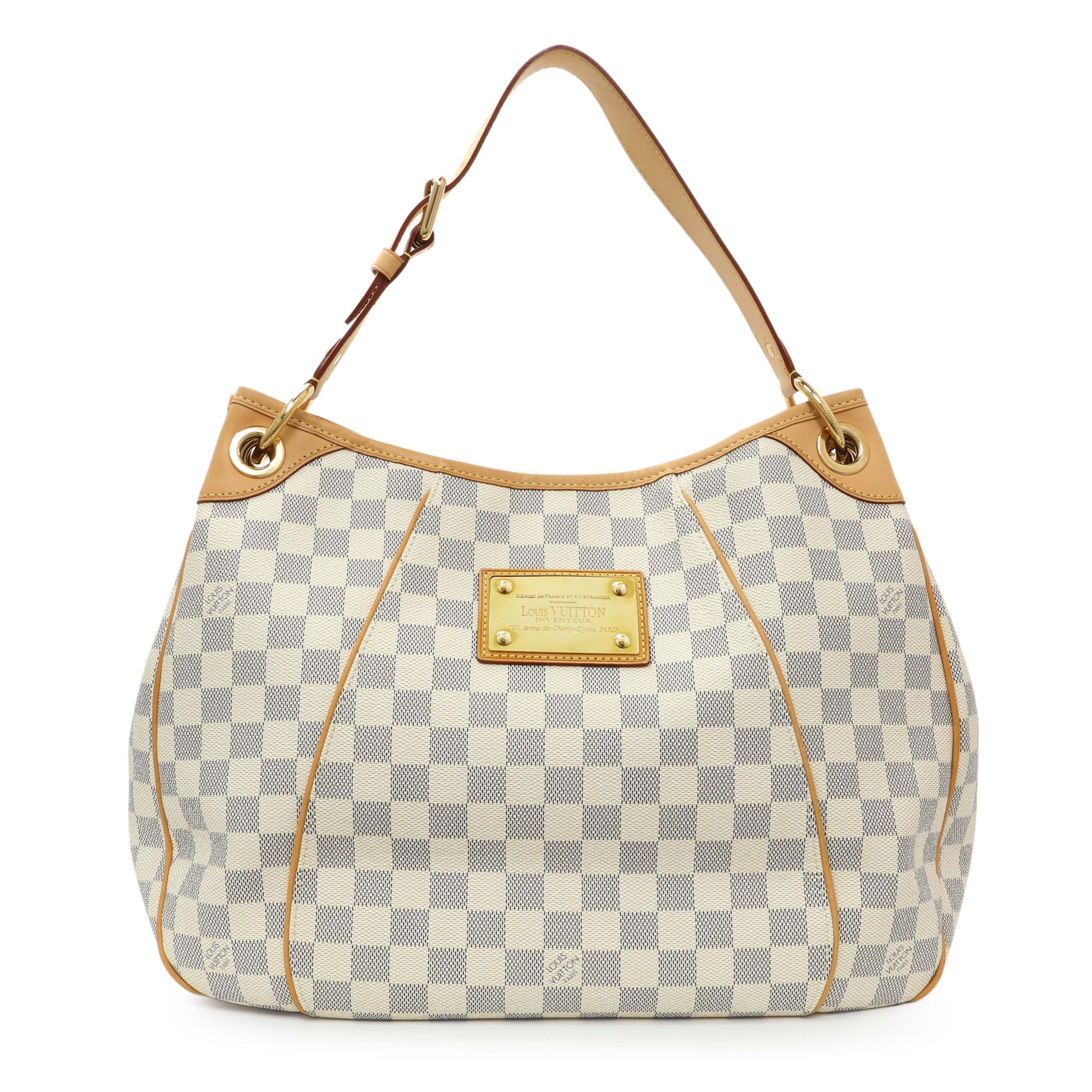Exclusive Louis Vuitton Damier Azur Galliera PM — Front View