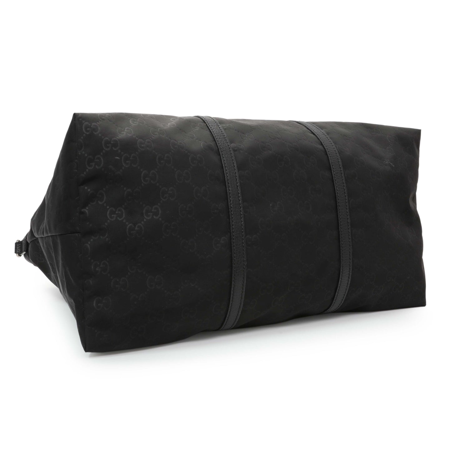 Exclusive Gucci Black Nylon Monogram Tote — Back View