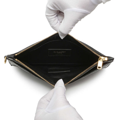 Exclusive Saint Laurent Grain De Poudre Matelasse Chevron Monogram Large Bill Pouch — Top View