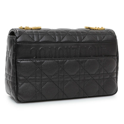 Exclusive Christian Dior Black Cannage Calfskin Small Caro Bag — Side View