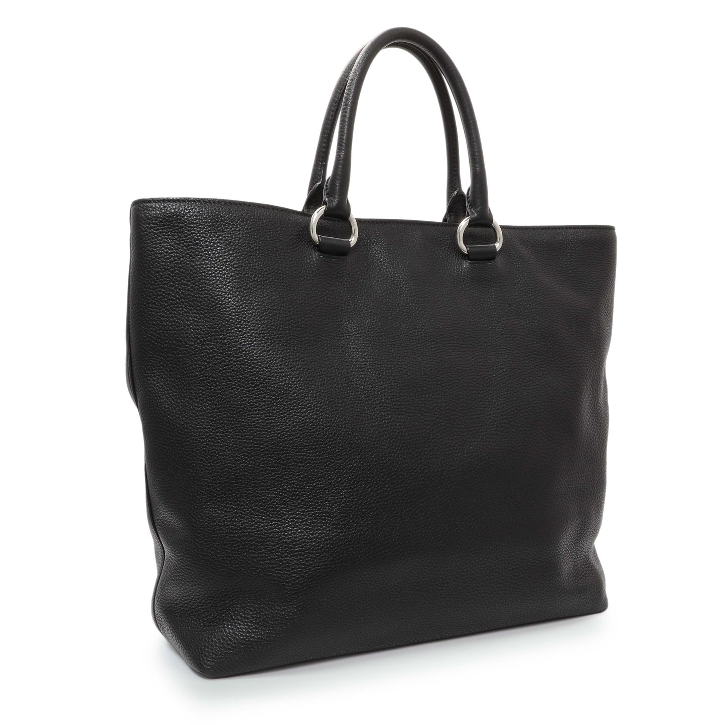 Exclusive Prada Black Vitello Daino Tote — Side View