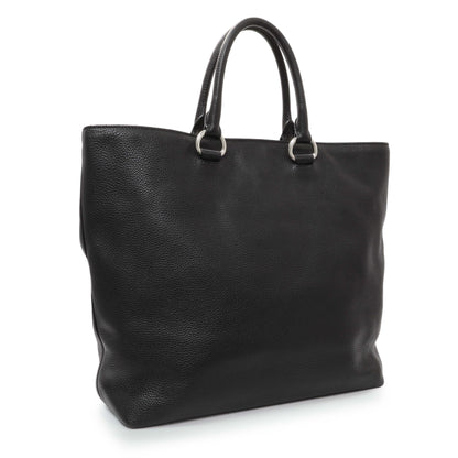 Exclusive Prada Black Vitello Daino Tote — Side View