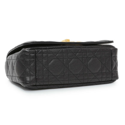 Exclusive Christian Dior Black Cannage Calfskin Small Caro Bag — Back View