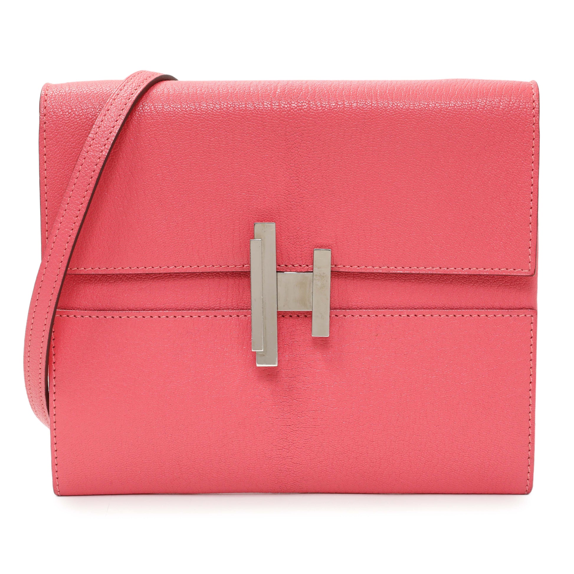 Exclusive Hermes Pink Chevre Cinhetic To Go Shoulder Bag — Front View