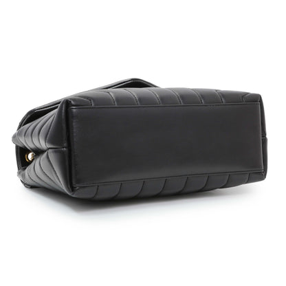 Exclusive Saint Laurent Black Calfskin Loulou Chain Satchel Small — Back View
