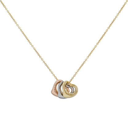 Exclusive Tiffany & Co. 18K Elsa Peretti Open Heart Triple Pendant Necklace — Side View