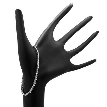 Exclusive 18K White Gold Diamond Cut Bracelet — Back View