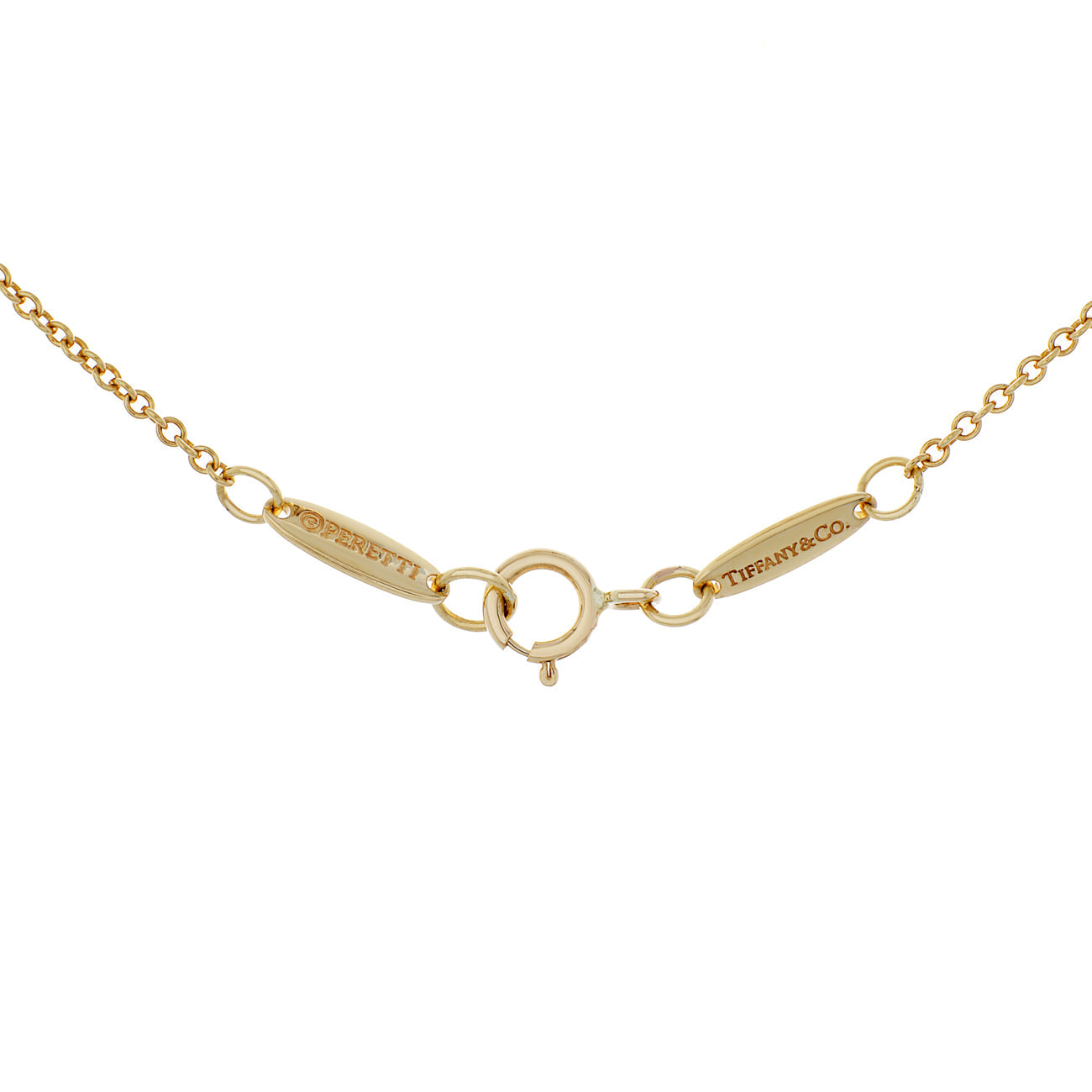 Exclusive Tiffany & Co. 18K Elsa Peretti Open Heart Triple Pendant Necklace — Back View